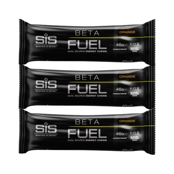 Sis Barra Mastigável Beta Fuel Carboidratos Laranja KIT 3 UN